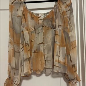 Chic Women's Abstract Blouse